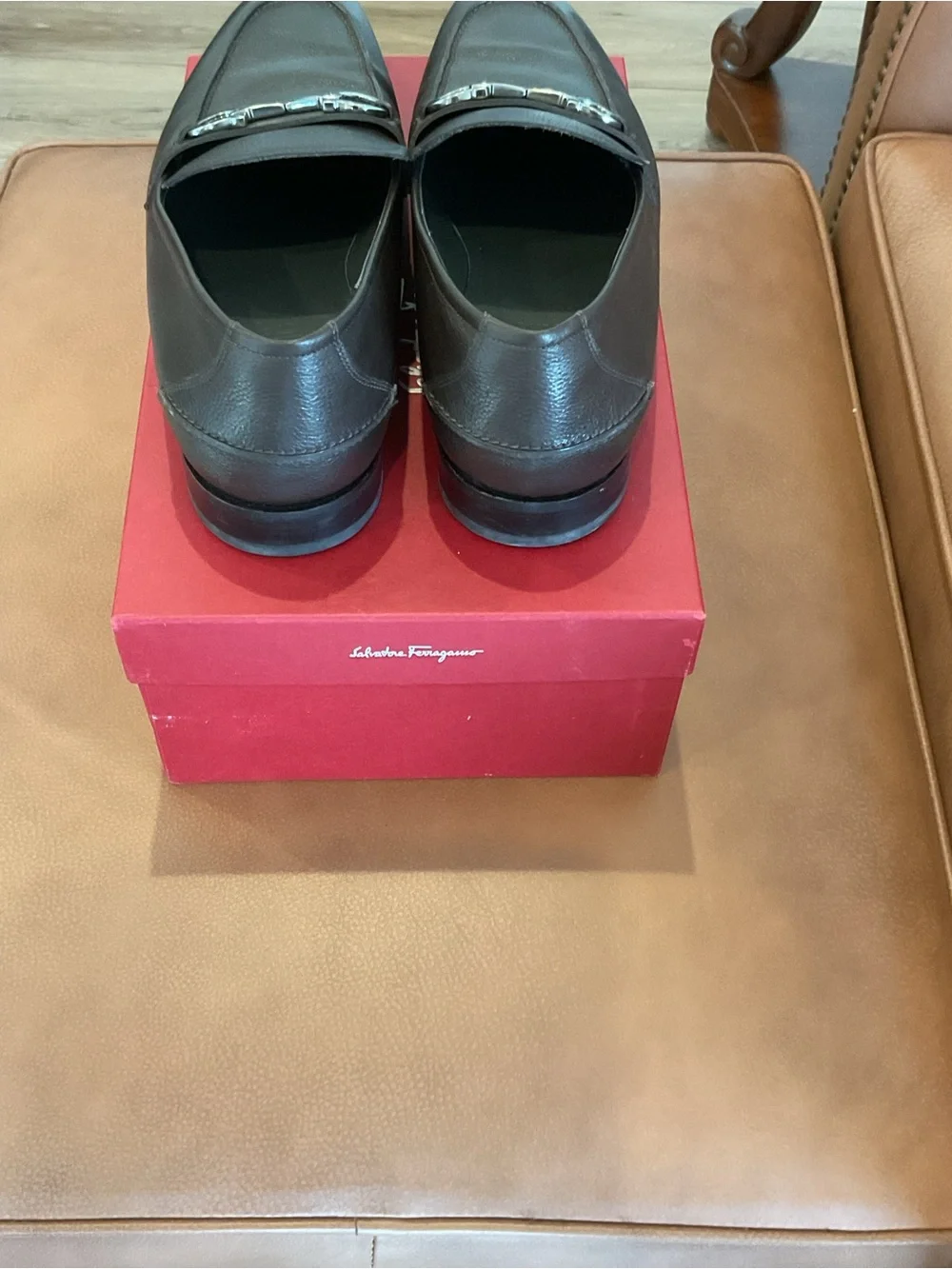 Salvatore Ferragamo Black Leather Horsebit Loafers